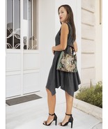 Python Print Multi-Color Leather Handbag Set Italian Crafted Detachable ... - $89.00