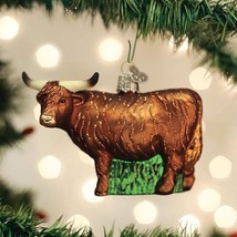 Old World Christmas Highland Cow Scottish Cattle Glass Christmas Ornament 12552 - £19.49 GBP