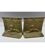Vintage Pair Egyptian Sphinx Bookends Art Deco - $59.28