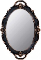 14 Point 5 X 10 Inch Oval Brown Ychmir Vintage Mirror Small Wall Mirror Hanging - £35.93 GBP