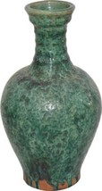 Vase Ridged Neck Colors May Vary Speckled Green Variable Ceramic Handmade - £278.92 GBP