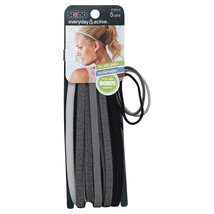 Scunci 5 Piece Headwraps + 3 Elastics Silver Gray &amp; Black No Slip Grip #... - £10.04 GBP