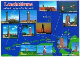 Postcard Schone Nordsee Lighthouses Of Lower Saxony North Sea Coast - $4.94