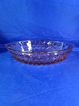 Jeannette Glass Windsor Diamond Pink Large Oblong Boat-Shaped Bowl - £22.36 GBP