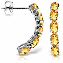 2.50 Carat 14K Solid White Gold Natural Citrine Gemstone Elegant Stud Ea... - £297.28 GBP