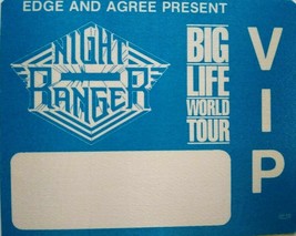 Night Ranger Backstage Pass VIP Big Life World Tour Rock Concert Promo 1987 Blue - £9.09 GBP