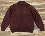 Orvis Men’s Wool Full Zipper Heavy Shooting Sweater Burgundy XL Fully Lined - $43.69