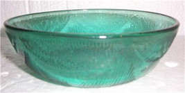 Forte Crisa Forest Green Collectible Glass Medium Bowl 9 1/2&quot; Petal Pattern - £10.21 GBP