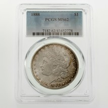 1888 Plateado Morgan Dólar Graduado Por Calidad Como MS-62! Hermoso Moneda - £79.37 GBP