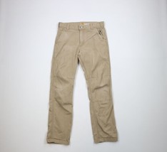 Vintage Carhartt Mens 30x30 Distressed Stretch Straight Fit Canvas Pants Beige - £35.26 GBP