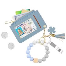 DOMUUH Wristlet Bracelet Keychain Wallet, Pocket Credit Card Holder Purse Tassel - £12.83 GBP