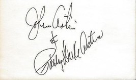 John Astin &amp; Patty Duke Astin Dual Signed 3x5 Index Card Addams Family - £137.98 GBP