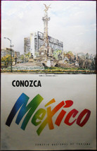 Original Poster Mexico Independence Column painting Monument Independencia - £43.54 GBP