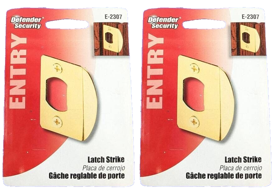 Prime Line E2307 Deadlatch Door Strike 2-1/4&#39;&#39; x 1-7/16&#39;&#39; Steel Brass Pl... - $10.89