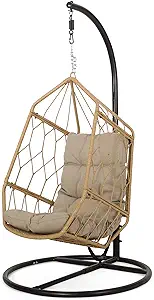 Christopher Knight Home Allegra Outdoor Hanging Chair with Stand, Light ... - £545.95 GBP