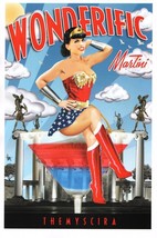 Al Abbazia SIGNED Mixed Media JLA DC Comic Art Print ~ Wonder Woman - £23.73 GBP