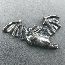Finely Carved Black Flying Bat Halloween Goth Stone Pendant or Other Use – 2 and - £26.78 GBP