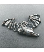 Finely Carved Black Flying Bat Halloween Goth Stone Pendant or Other Use... - £26.55 GBP
