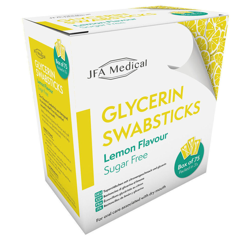 Lemon Glycerin Swabsticks x 75 (3 x 25) by JFA - $8.75