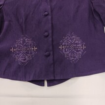 Jessica Howard Women's Purple Embossed Blazer Jacket Open Back Collared Size 14 image 11