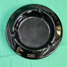 Vintage Black Amethyst Glass Round Ashtray Harolds Club Casino Reno Nevada - £6.84 GBP