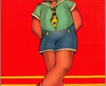 Comic Adorable Child Little Boy Aw! Dames Is Nuts! Linen Postcard UNP Un... - $3.91