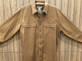 L.L. Bean Men&#39;s L-REG Solid Brown Casual Long Sleeve Button-Up Outdoors Shirt - £21.99 GBP