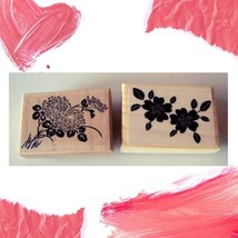 Flowers - Lot of 2 new rubber art stamps Flower Stamps - $13.00