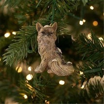 Snowy Fox Resin Christmas Ornament NWT - £7.75 GBP