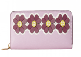 Kate Spade Slim Continental Wallet Orchid Multi Purple Flower Spring Zipper NEW - £56.66 GBP