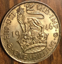 1946 UK GB GREAT BRITAIN SILVER SHILLING COIN - English crest UNC ! - - $21.68