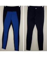 Lululemon Size 4 Wunder Under Pants Limitless Blue Black Color Blocked L... - $34.96