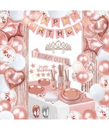 253 Pcs Birthday Decorations For Women, Rose Gold Party Decorations, Hap... - $50.99