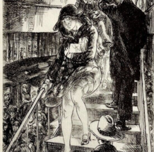 1939 John Sloan Subway Stairs Print Drawing Art Treasury Collection - $51.49