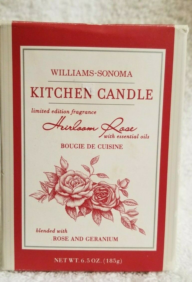 Williams Sonoma HEIRLOOM ROSE Kitchen Candle 6.5oz NEW  MISSING LID  #M38 - £21.26 GBP