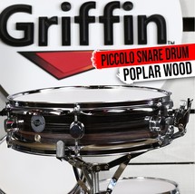 Piccolo Snare Drum 13&quot; x 3.5&quot; by GRIFFIN | 100% Poplar Shell with Oak Wo... - $50.79