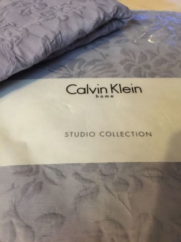 CALVIN KLEIN "BEACH ROSE" THISTLE 3PC QUEEN COVERLET SET MATELASSE NIP BEAUTIFUL - $222.74