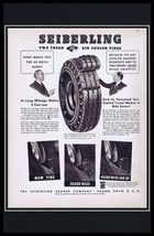 1937 Seiberling Tires Framed 11x17 ORIGINAL Vintage Advertising Poster - $69.29