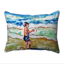 Betsy Drake Boy &amp; Surf Small Outdoor Pillow 11x14 - £38.93 GBP