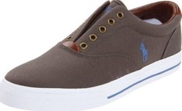 GENUINE POLO RALPH LAUREN MENS SIZE 13 D GREY FASHION SNEAKER VITO CANVAS - £43.44 GBP