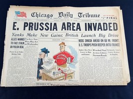 E. Prussia Area Invaded British Drive 1944 Old Newspaper Chicago Tribune... - $6.93