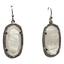 Kendra Scott Vintage white mother of pearl Silver Danielle Drop Earrings Rare - £39.33 GBP