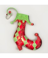 Green &amp; Red Glitter Elf Stocking Metal Boot Figural Ornaments: One Pier 1 - $272.29 MXN