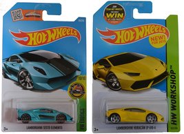 Hot Wheels 2016 Yellow Lamborghini Huracan LP 610-4 &amp; Lamborghini Sesto Elemento - £34.46 GBP