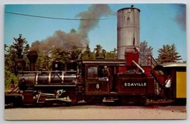 South Carver MA Train Crew At Water Tower Edaville Railroad Postcard W27 - $4.95