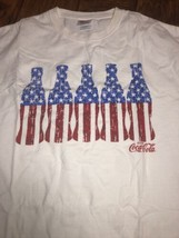 Coca-Cola Patriotic American Flag 5-Bottle Hanes Size XL T-Shirt - $21.21