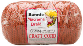 Bonnie Macrame Craft Cord 6mmX100yd-Rust - £17.14 GBP