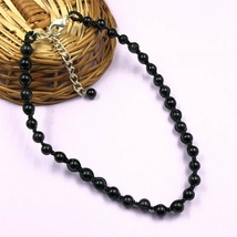Silber Obsidian 8x8 MM Perlen Verstellbar Gewinde Halskette ATN-44 - £10.35 GBP