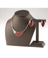 Sterling Silver Baltic Amber Necklace &amp; Earring Clip Set - Wonderful Gift - €433,17 EUR