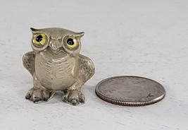 Bone China Barn Owl Grey Bird Miniature Figurine - £7.63 GBP